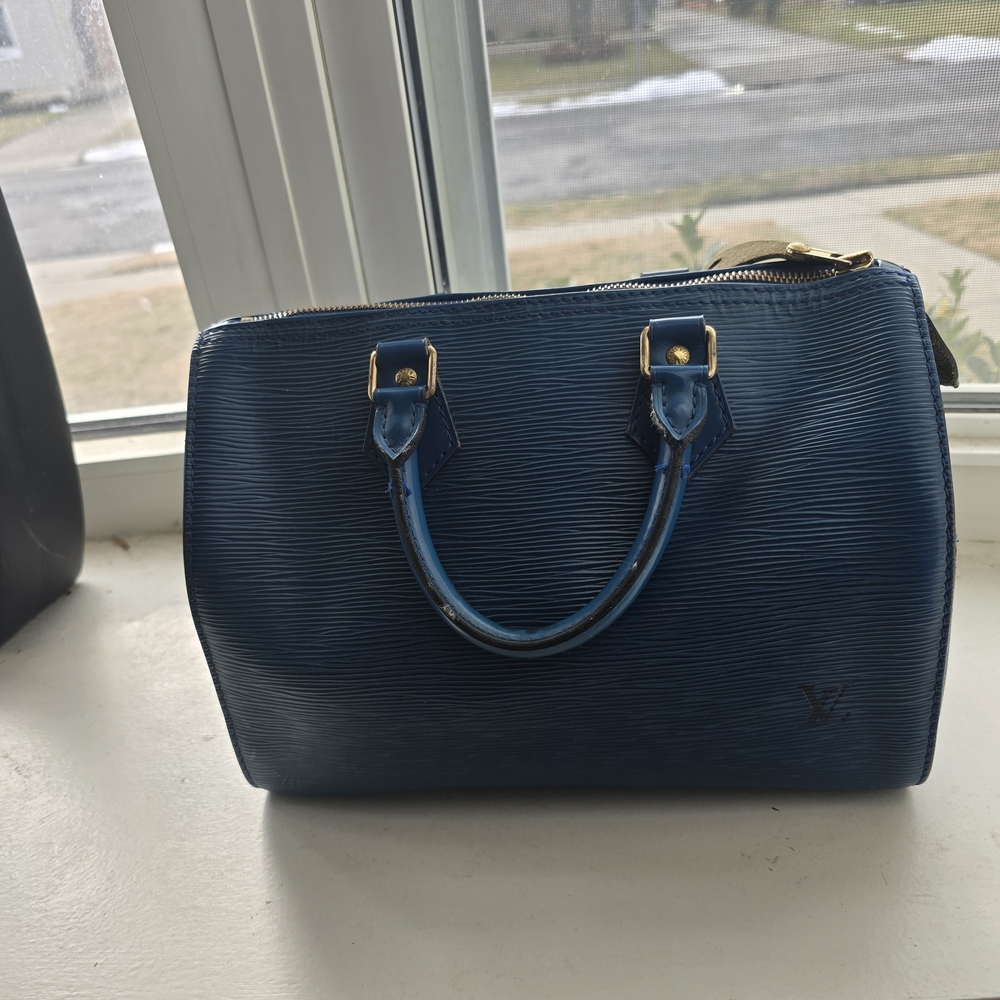 Louis Vuitton Navy Blue Satchel